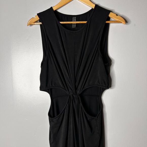 Beyond Yoga Maxi Around The World Front Twist Dress Women’s XL Black Cutout - Picture 7 of 14